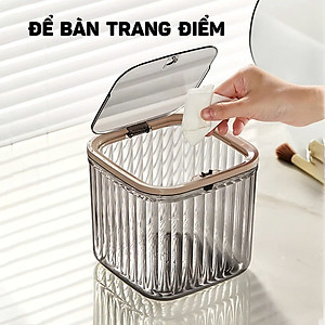 Hộp đựng bông tẩy trang , dụng cụ trang điểm , đồ dùng văn phòng..vv để bàn size 15.1*15.1*8.3 cm - Hàng chính hãng