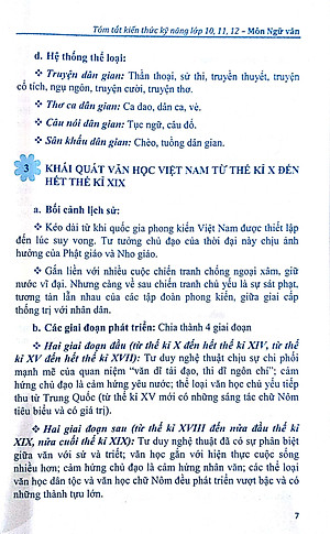 Sách Tóm Tắt Kiến Thức - Kĩ Năng Lớp 10 - 11 - 12 Môn ngữ Văn Chuẩn Bị Cho Kì Thi THPT Quốc Gia