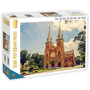 Nhà Thờ Đức Bà (Sài Gòn, Việt Nam) - Bộ Tranh Ghép Hình Minh Châu 1500 Mảnh Kích Thước 60x80cm