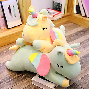 Gấu Bông Kỳ Lân Nằm Dễ Thương, Ngựa Một Sừng Unicorn Nằm Siêu Mềm Mịn (30cm--->60cm) Gối Ôm Kỳ Lân Đáng Yêu Hàng Cao Cấp