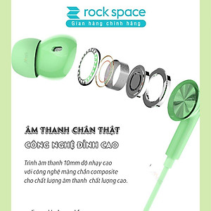 Tai nghe có dây nhét tai Rockspace ES07 chuẩn cắm 3.5 có mic chơi game nghe nhạc - Hàng chính hãng bảo hành 1 năm