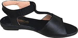 Giày sandal nữ Trường Hải da bò thật đế cao su không trơn dép cao 2.5cm dép thời trang cao cấp SDN074