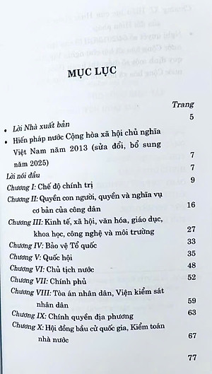 Hiến Pháp Nước Cộng Hoà Xã Hội Chủ Nghĩa Việt Nam Năm 2013 ( Sửa Đổi, Bổ Sung Năm 2025)