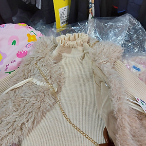 Set váy bé gái, Đầm thu đông cho bé 1-6 tuổi gile lông kèm túi đeo phong cách Hàn Quốc kiểu dáng thời trang