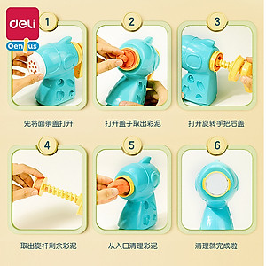 Đất Nặn Làm Bếp Làm Kem Mì Cùng Bé Khuôn Và Máy Thủ Công Deli - Đồ Chơi Giáo Dục Nhập Vai Thông Minh Cho Bé - 67801 67802 67805 YC