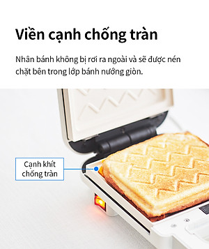 Máy kẹp nướng bánh LocknLock EJB126IVY (600W) - Hàng Chính Hãng