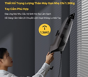 Máy hút bụi Deerma DX120C lực hút 16Kpa, Công suất 600W động cơ không chổi than {New 2025} - Hàng chính hãng
