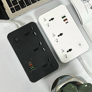Ổ cắm thông minh Wifi Rạng Đông Model: OC08.WF.USB 3C/10A kết nối không dây, điều khiển được từng chân cắm, hẹn giờ, cài kịch bản