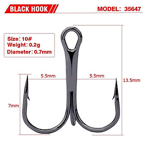 Combo 10 Lưỡi  Câu 3 Tiêu có ngạnh Thép không rỉ gắn mồi giả, câu lure lưỡi ba tiêu LC-6