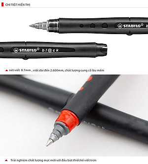 Bộ 4 Bút bi ký STABILO bl@ck+ M 1.0mm xanh+ đỏ+ đen+ xanh lá (BLKM-C4)