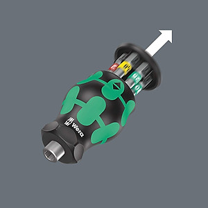 Dụng cụ mở vít Wera 05008873001 Kraftform Kompakt Stubby magazine 1 gồm 6 cái, dẹp, hoa thị và 4 cạnh