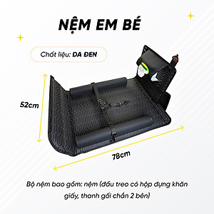 Giường nệm treo ghế ô tô GẤP GỌN - KHÔNG CẦN BƠM, Chịu tải lên đến 600kg, chất liệu cao cấp
