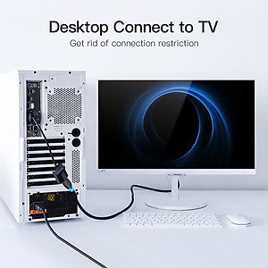Cáp chuyển VGA to HDMI Vention dài 15cm màu đen - Hàng chính hãng
