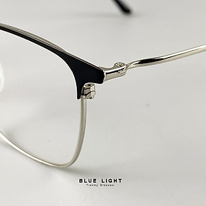 Gọng Kính Cận, Kính Giả Cận Chống UV Dáng Vuông Kim Loại Thanh Mảnh - BLUE LIGHT  
