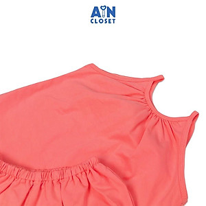 Bộ quần áo ngắn bé gái Hồng sữa sát nách thun cotton - AICDBGTWUZIR - AIN Closet