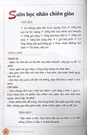 Sách Các Món Heo, Bò, Gà, Vịt (Tái Bản)