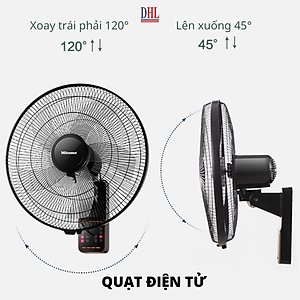 Quạt treo tường điều khiễn từ xa remote Mitomo FTT-60AE hàng chính hãng