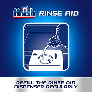 Nước làm bóng và khô chén, đĩa Finish Dishwasher Rinse Aid Shinier & Drier Dishes Lemon Sparkle 800ml QT004996 - hương chanh