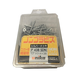 Combo Vít bê tông 4mm đầu bằng F438 & mũi khoan tường đuôi lục giác Unika 3.2mm (Không cần tắc kê nhựa)