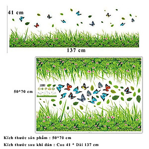 Decal trang trí chân tường khu vườn hoa bướm cho bé XL7180
