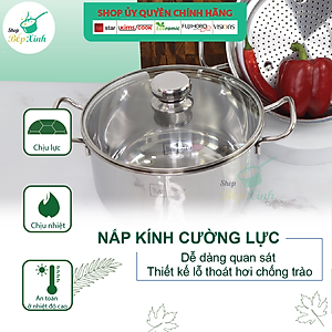 Bộ Nồi Xửng Hấp Fivestar Nắp Kính Tặng 10 Muỗng Inox