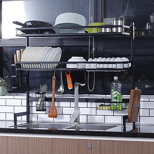 Kệ Để Bát Thông Minh, Giá Kệ Để Chén Bát Đũa Đa Năng Chọn Size (65/85/95/125cm – 1 tầng/2 tầng) – Thép Carbon Không Gỉ - Sơn Tĩnh Điện Cao Cấp Siêu Bền – Chống Bám Bụi Chính Hãng MINIIN