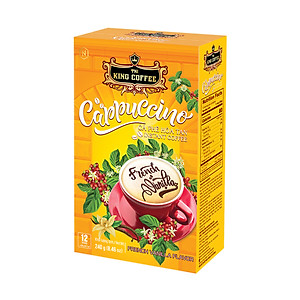 Cà Phê Hòa Tan Cappuccino Vị Vani KING COFFEE - Hộp 12 gói x 20g