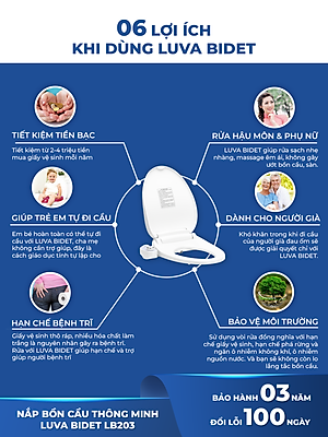Nắp bồn cầu thông minh LUVA BIDET - LB203