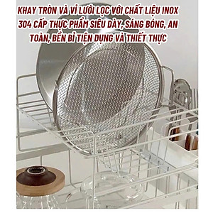 Set Khay Kèm Đĩa, Vỉ Lưới Lọc Dầu Chất Liệu INOX 304 Cao Cấp, Đựng Ráo Dầu Thức Ăn Chiên Rán Lọc Dầu 20cm - 25cm - HÀNG CHÍNH HÃNG MINIIN