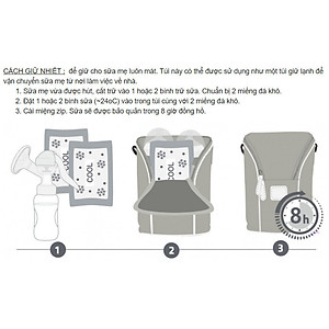 Túi giữ nhiệt bình sữa đôi (chứa được 2 bình sữa cổ siêu rộng) có thể giữ ấm hoặc giữ lạnh + tặng 2 zipper 20x30cm dùng bao đựng bình sữa giúp giữ nhiệt tốt hơn