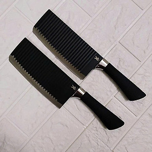 Dao bếp Nhật thiết kế gợn sóng giảm tiếp xúc với thực phẩm , chống dính ,không rỉ , sắc bén cán dao bọc cao su êm ái chống trơn trượt khi cầm 