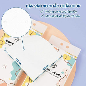 Combo 4 bịch khăn giấy rút treo tường, 1280 tờ/bịch, dập vân 4D, siêu dai và mềm mịn