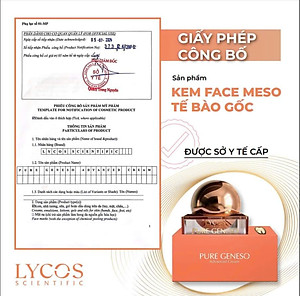 [MUA 1 ĐƯỢC 2] Kem Face Meso Tế Bào Gốc Pure Geneso Advanced Cream Lycos 20g: Sáng mịn, bật tone, giúp da căng mướt mịn màng ngay sau khi sử dụng