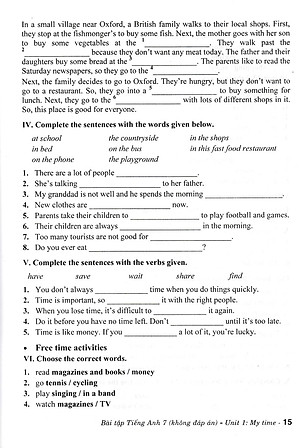 Bài Tập Tiếng Anh 7 - Bám Sát SGK Chân Trời (Kèm File Đáp Án)_HA