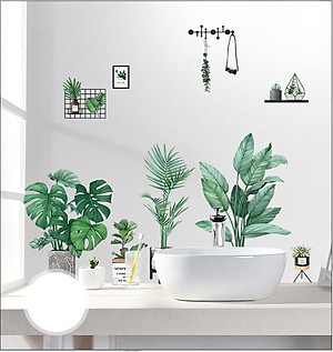 Decal dán tường tranh trang trí tiểu cảnh Simple Life phong cách Vintage Hàn Quốc DCX067 (85 x 165 cm)