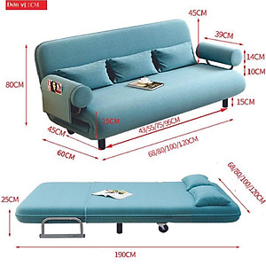 Ghế sofa giường gấp size 1m5*2m- Nâu cafe