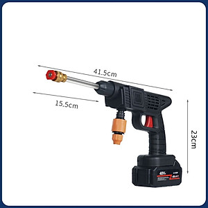 Máy Rửa Xe Mini Áp Lực Cao Dùng Pin Cầm Tay Rửa Xe Gia Đình Tưới Cây 48V 2 Pin