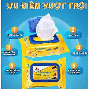 Khăn Giấy Ướt Lau Giày Sneaker Wipes Clean thần thánh(gói 30 miếng)