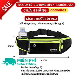 Túi Đeo Bụng Chạy Bộ dododios Chống Nước, Túi Đeo Hông Đựng Điện Thoại Có Ngăn Để Chai Nước Tập Thể Dục - Hàng chính hãng dododios
