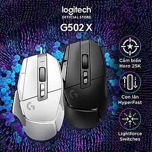 Chuột game có dây Logitech G502 X  – switch LIGHTFORCE hybrid, Cảm biến Hero 25K, 13 nút macro, tương thích Windows/Mac OS - Hàng chính hãng