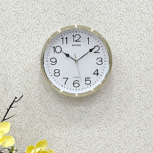 Đồng hồ treo tường Nhật Bản Rhythm CMG734CR18 Kt 31.2 x 5.0cm, 710g Vỏ nhựa. Dùng Pin.