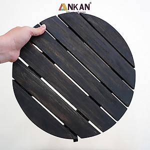 Đế Lót Chậu Cây Có Bánh Xe Thương Hiệu ANKAN, Đế Để Chậu Cây Cảnh, Có Bánh Xe, Mặt Tròn Bằng Gỗ Tràm, Màu Đen Đường Kính 35 Cm, Tải Trọng 80kg, Thích Hợp Để Đặt Chậu Cây Trong Nhà, Ngoài Trời, Tiện Lợi Di Chuyển