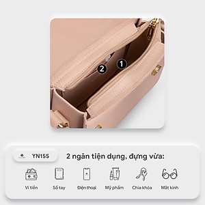 Túi Yuumy ( Thời trang nữ nắp gập dạng hộp size 21 - Túi đeo chéo da Seasand YN155 )