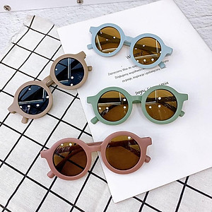 Kính mát gọng tròn chống tia UV400 phong cách Hàn Quốc dễ thương cho bé