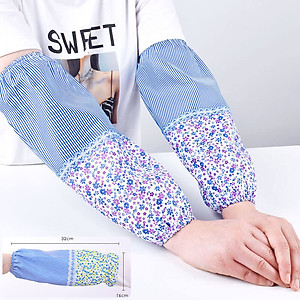 1 Đôi Bao Ống Tay Áo Làm Bếp Rửa Chén Chống Bám Bẩn Phong Cách Hàn Quốc Kẻ Sọc Vân Hoa
