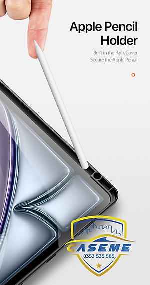 [iPad Air 6 M2] Bao Da Chính Hãng Dux Ducis Domo Kèm Khay Đựng Bút Dành Cho iPad Air 6 M2 -11 inch 2024. iPad Air 6 M2 - 13 inch 2024 - Hàng Nhập Khẩu 