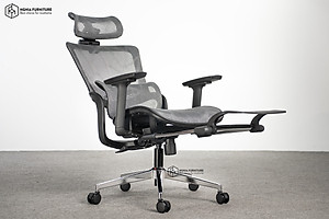 Ghế công thái học Nghiafurniture Mirai - Tối ưu về giá, tối đa tính năng, ngả lưng 140 độ, có gác chân, piston class4