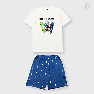 [MUA 1 SP TẶNG 1 SP - QUÀ TẶNG NGẪU NHIÊN]Đồ Bộ Bé Trai Size Đại Bigfox, Bộ Cộc Tay Mùa Hè Chất Cotton In STREET SKATE 12-15