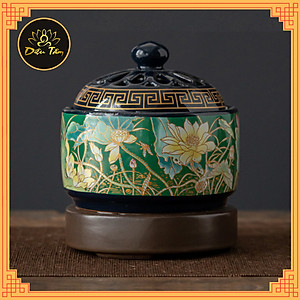 Lư xông trầm hương bằng điện hình hoa sen có điều chỉnh nhiệt độ hẹn giờ tự tắt