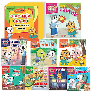 Kỹ năng giao tiếp ứng xử bằng tranh cho bé ( Bộ hộp 8 cuốn )
